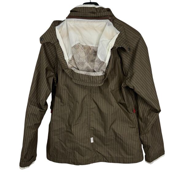 Foursquare Women's XL Brown Ski Snowboard Jacket Striped 8K Convertible Hood - Picture 2 of 10